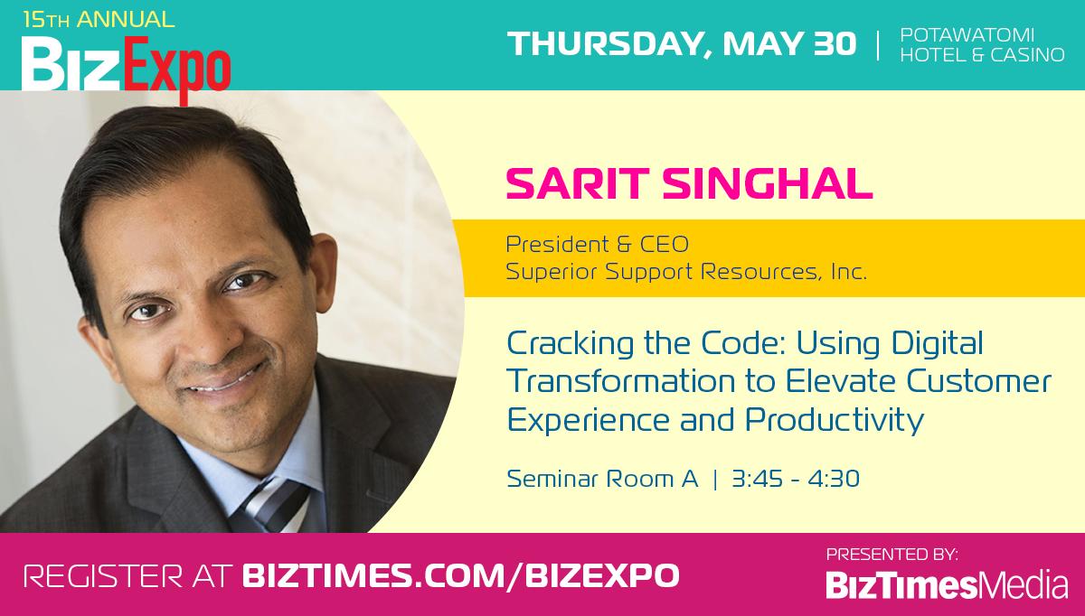 SSRTechBytes's tweet photo. Join us at the 15th annual @BizTimesMedia #BizExpo on May 30! Hear from @SaritSinghal on how digital transformation can help you elevate customer experience and increase productivity. Free registration in advance at https://t.co/gnQv5rHBLg https://t.co/rCXD2ZR65v