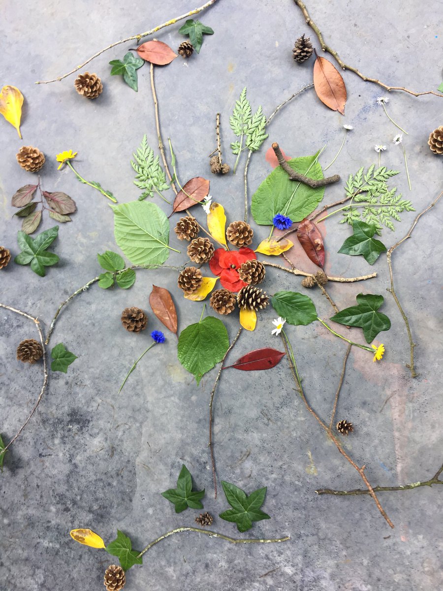 glucksman's tweet photo. Our course with the National Learning Network started off today focusing on creating mandalas and taking natural materials, looking at colours and shapes in response to the beautiful flowers and 40 shades of green in @UCC @GreenCampusUCC #greencampus #nationallearningnetwork https://t.co/VhYNUXgdVd