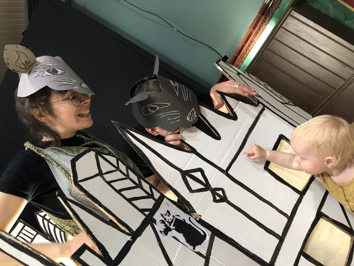 skewbaldtheatre's tweet photo. It’s great having a 1.5 year old in the rehearsal room. She is now the official animal handler, animal feeder and director. Who said never work with animals and children??? First stop @SuttonLibraries Sat 25 May https://t.co/y8TeaOEruP https://t.co/MYPHInatsI