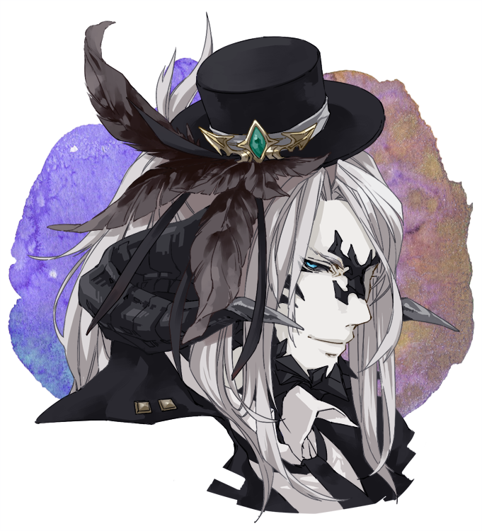 solo horns 1boy male focus au ra portrait looking at viewer  illustration images