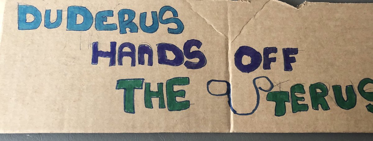 KathleenS17's tweet photo. Got my sign ready for this afternoons rally #notyourhandmaid #stopthebans https://t.co/q4mOXfJ8jt