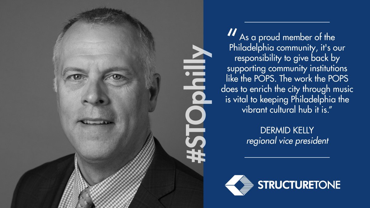 StructureTone's tweet photo. Meet The #Philly Team: In addition to having an extensive understanding of all types of markets, construction trends and innovations, Dermid Kelly is active in supporting community institutions like @ThePhillyPOPS. #StructureTonePhiladelphia https://t.co/Mnkdf7GtFu