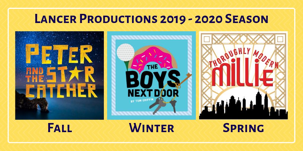 nshsLP's tweet photo. Lancer Productions 2019-2020 Season - for tickets and information https://t.co/9SA0DLKvBa https://t.co/r3GAH55xov