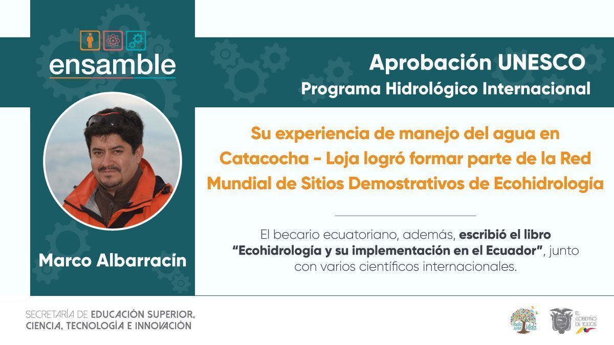 EduSuperiorEc's tweet photo. ¿Has oído hablar de la Ecohidrología? Marco Albarracín, Becario Senescyt, te lo cuenta, ingresa aquí y conoce más sobre su estudio: https://t.co/vJiRiEdmaE #RedBecariosEC https://t.co/keYpeUqqL6