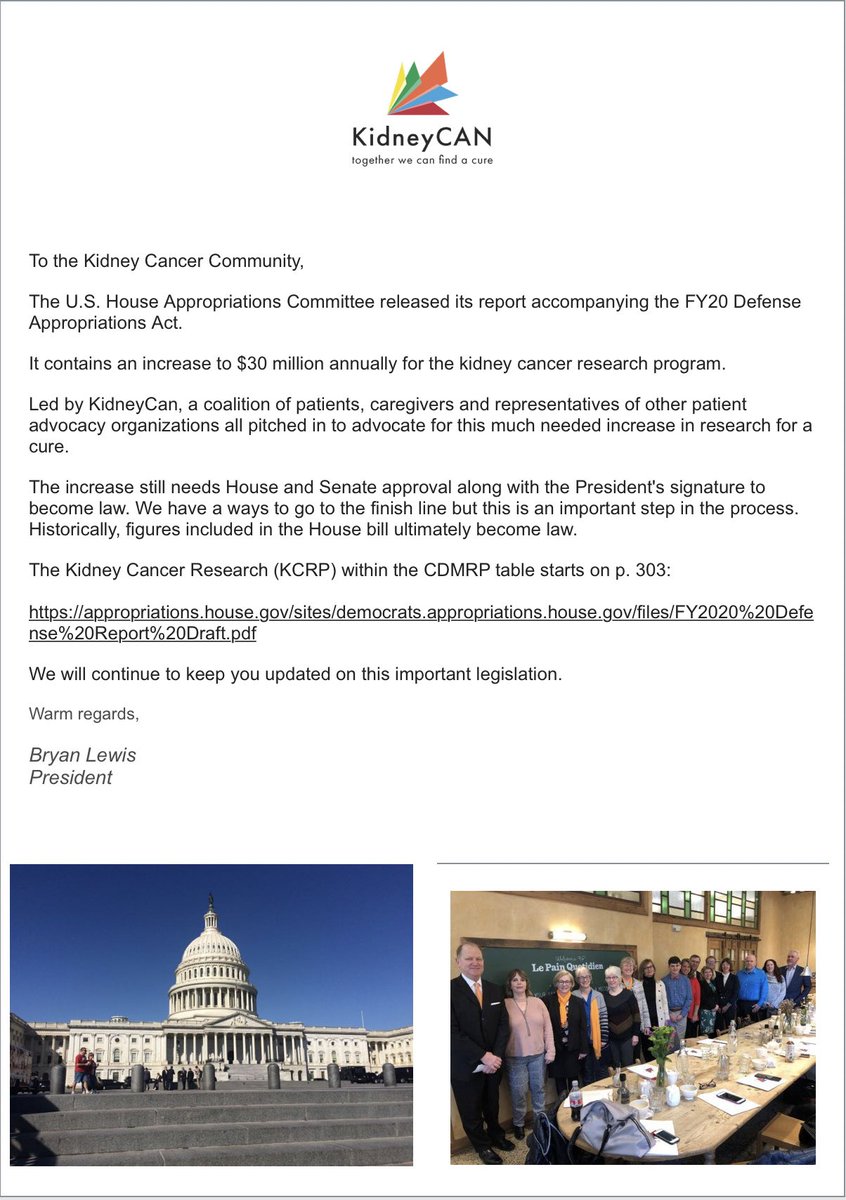 HHammersMD's tweet photo. $30 Million for #kidneycancer research! Great work @advocatekidneys, Bryan Lewis! https://t.co/QF44IjLkFI