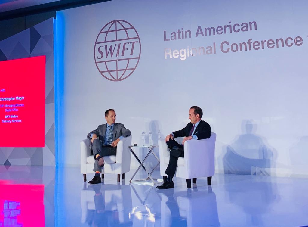 swiftcommunity's tweet photo. Christopher Mager, CTP, Managing Director, Digital Office at BNY Mellon discussed the importance of getting all key stakeholders on board before investing in and working on innovation. Check out highlights from #LARC2019 via the @Finextra https://t.co/4RNxqNNAlB live blog. https://t.co/KBx0Up7P5s