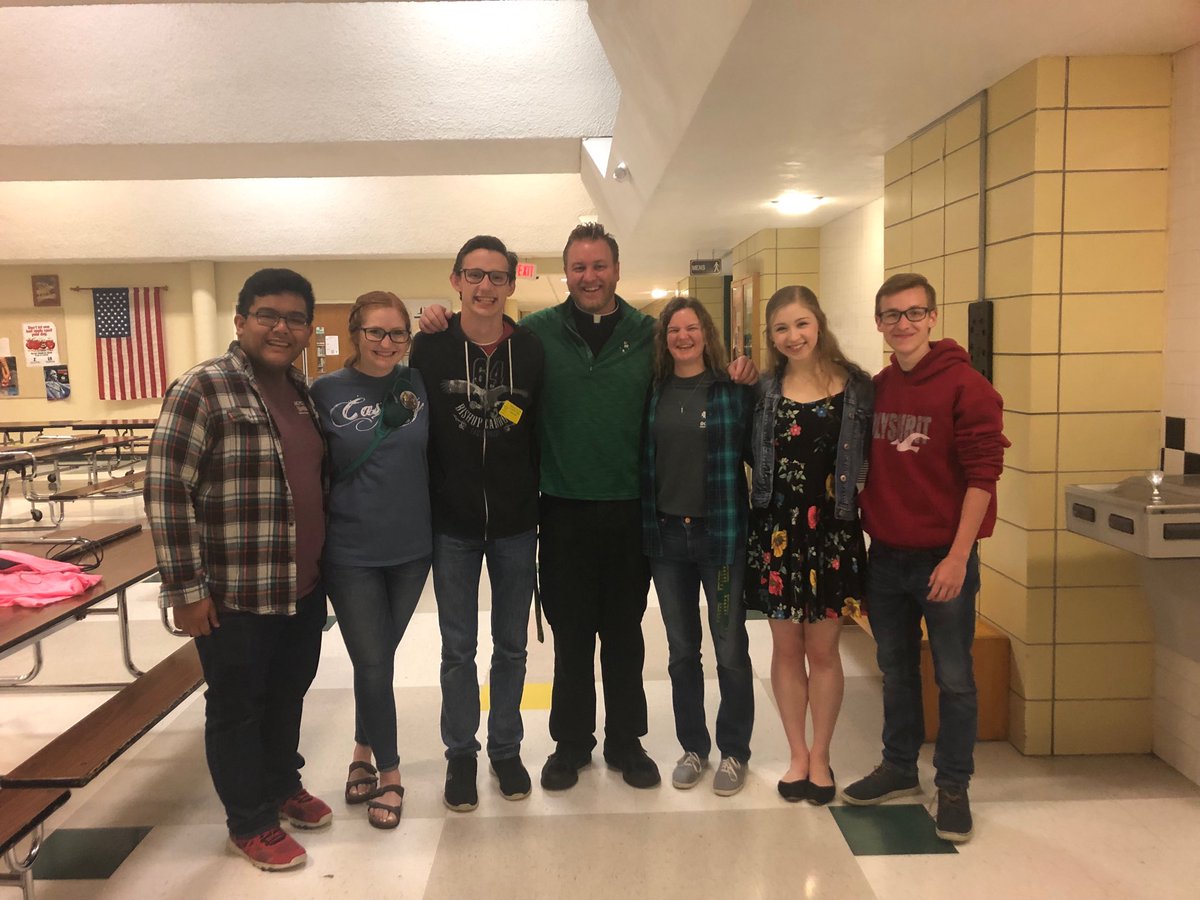 Feeling loved! Some students who graduated two days ago came back to school for my last Mass ⁦<a href="/BCCHS_Eagles/">Bishop Carroll Catholic High School</a>⁩ #eagleprideneverdies #blessed