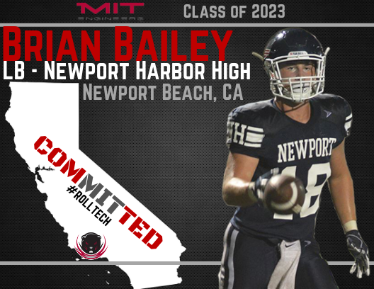 MITFootball's tweet image. From the West coast to the East coast comes @Brian_Bailey18 of @NHHSailors @NHAthleticfund 🏈🔆 @DailyPilotSport #RollTech #MITFootball #socalfootball #CAknowshowtoparty 🌴🌞⛵️ #taketheredeye