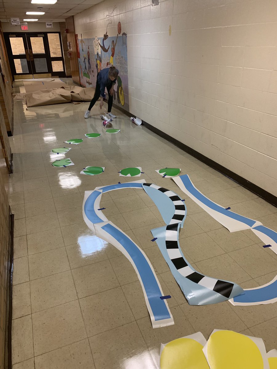 caitlin_tisch's tweet photo. So excited for our new sensory path at Beye! 4 hours of installation and it’s ready for use! Can’t wait to see it in use with ALL students ! #daybeyeday #nostoppingusnow #opd97 https://t.co/oM3qW2eA16