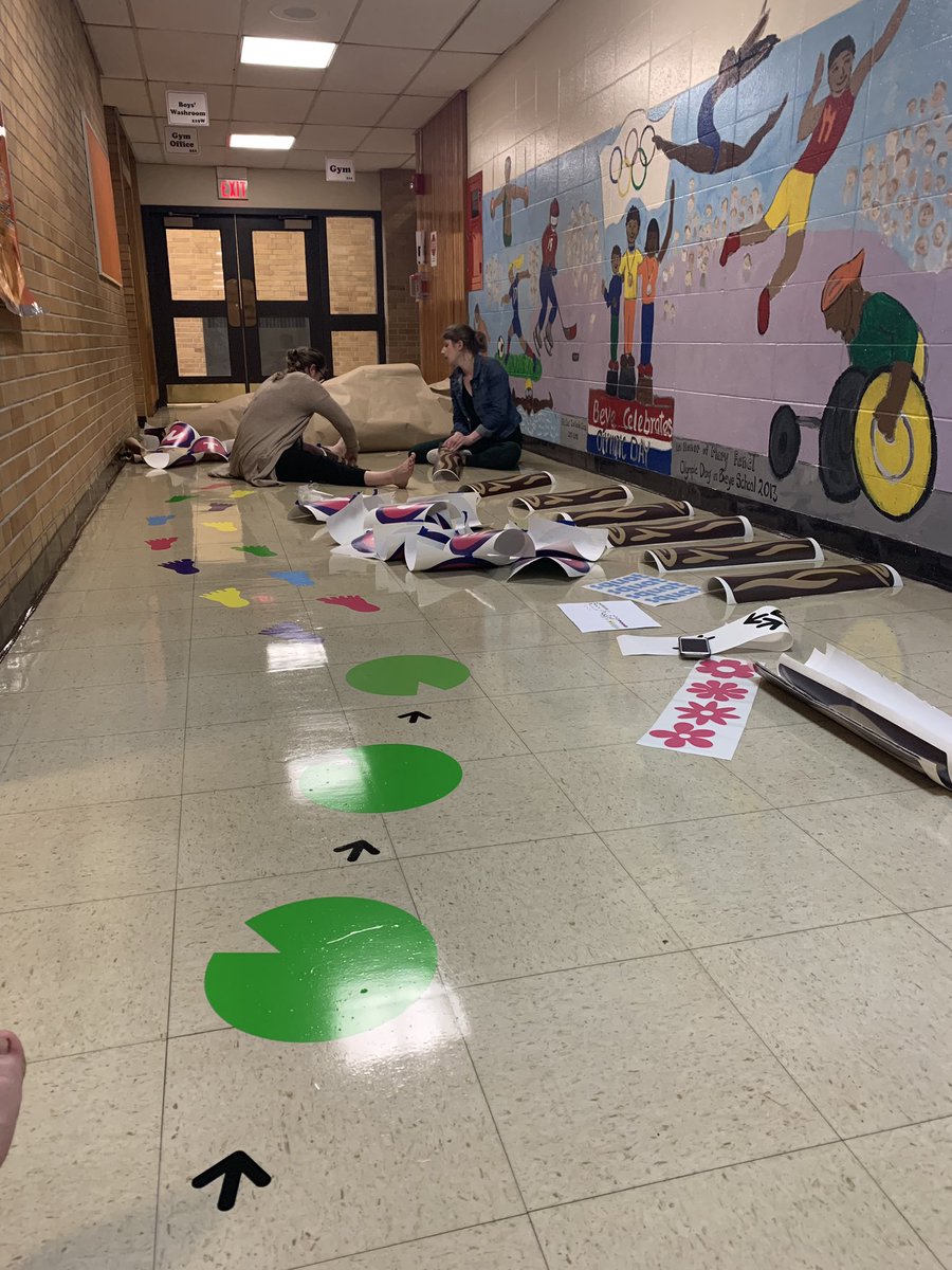 caitlin_tisch's tweet photo. So excited for our new sensory path at Beye! 4 hours of installation and it’s ready for use! Can’t wait to see it in use with ALL students ! #daybeyeday #nostoppingusnow #opd97 https://t.co/oM3qW2eA16