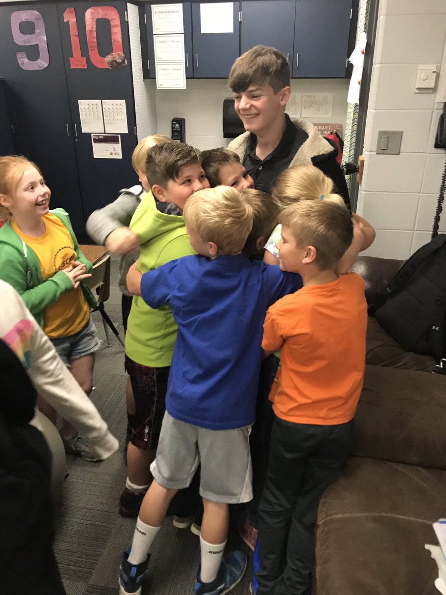 McVay2ndGrade's tweet photo. We said goodbye to our cadet teacher, and my former 4th grader, Joshua, today!  I love that @SouthmontSrHigh offers this program for HS Seniors!  The kids love when they come!  Now, on to graduation! 🎓 @NMPrincipal https://t.co/lNtEhvzpzQ