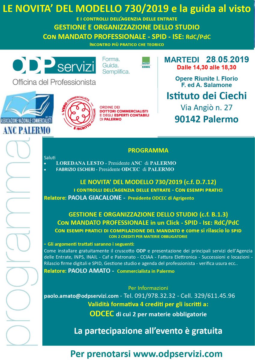 Odp Servizi On Twitter Il Modello 7302019 E La Guida Al