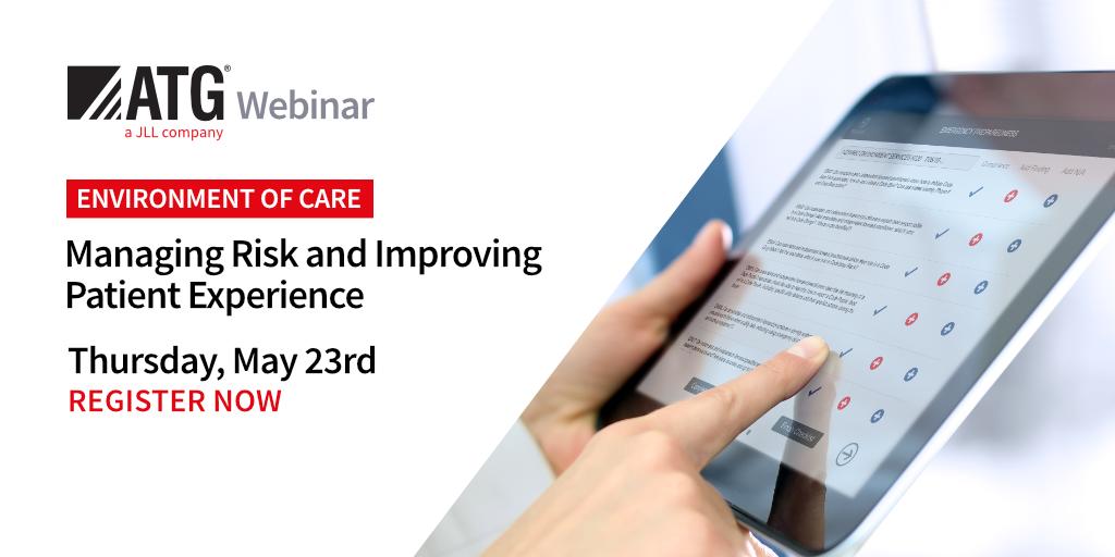 #Webinar - Thursday, May 23rd. Find out how ATG empowers #healthcare facility professionals to better manage their #EnvironmentOfCare process - from rounding to performance improvement initiatives. For more info, go to: site.atginc.com/webinars