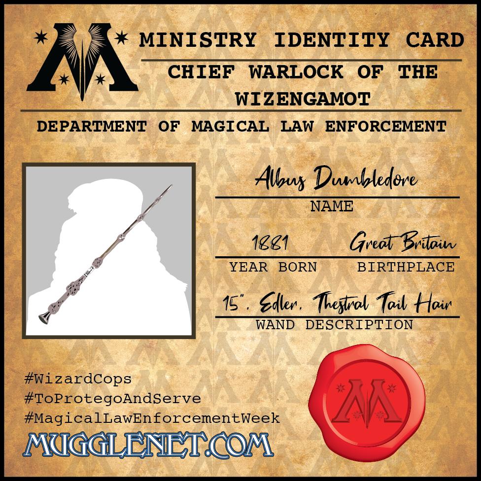 MuggleNet's tweet photo. #ToProtegoAndServe
Of course we have to acknowledge Albus Percival Wulfric Brian Dumbledore! Where would the wizarding world be without Dumbledore's fight against Grindelwald? And Harry couldn't defeat Voldemort without Dumbledore's wisdom.
#WizardCops #MagicalLawEnforcementWeek https://t.co/1t4Vl6STiA
