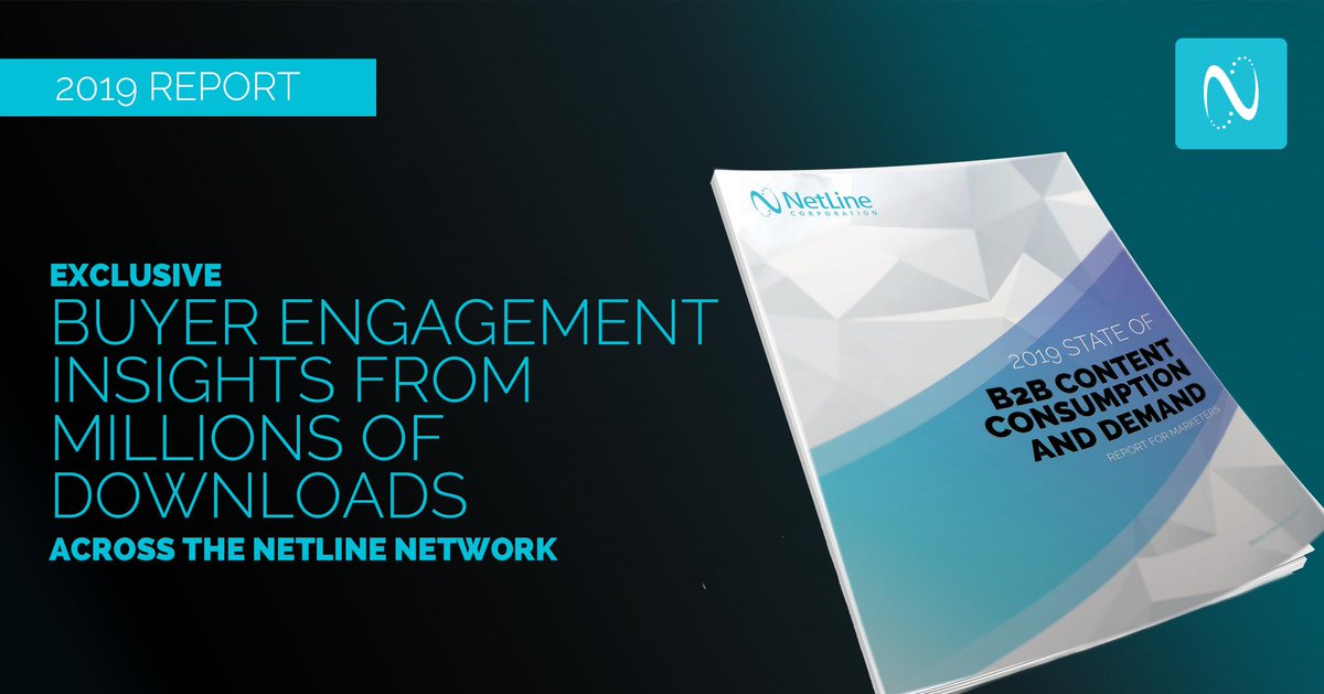 NetLine_Corp's tweet photo. Are you tired of reports on what other #B2B #marketers are doing? Find out what your *buyers* are doing instead. Our #2019ContentReport looks at real content consumption behavior from over 4 million downloads on the largest B2B buyer engagement platform. https://t.co/0G2djLACoK https://t.co/UpsYPTQ1w3