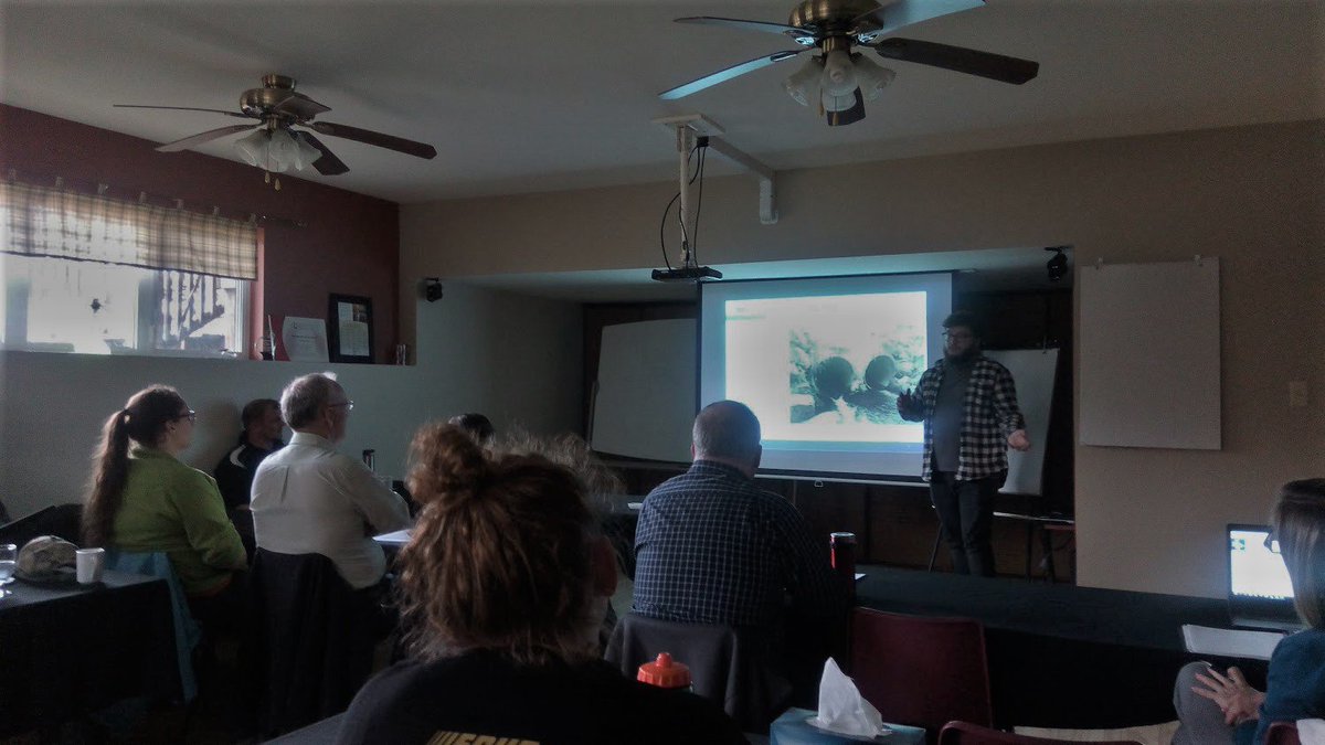 UNBsalmon's tweet photo. Automatically identifying stream crossings using #LiDAR and #GIS. Can fish pass all the culverts? Mikey Arsenault giving the first presentation after lunch.
#CAST #CASTScienceColloquium #yearofthesalmon https://t.co/J1rNsMy6Eg