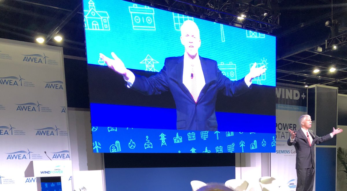 RopePartner's tweet photo. Excited to be at @AWEA #windpower2019 and talk about our #windtechs. @TomCKiernan notes that for the past 3 years, wind techs represent one of the fastest growing job sectors! #windworks https://t.co/7N1akzBRDe