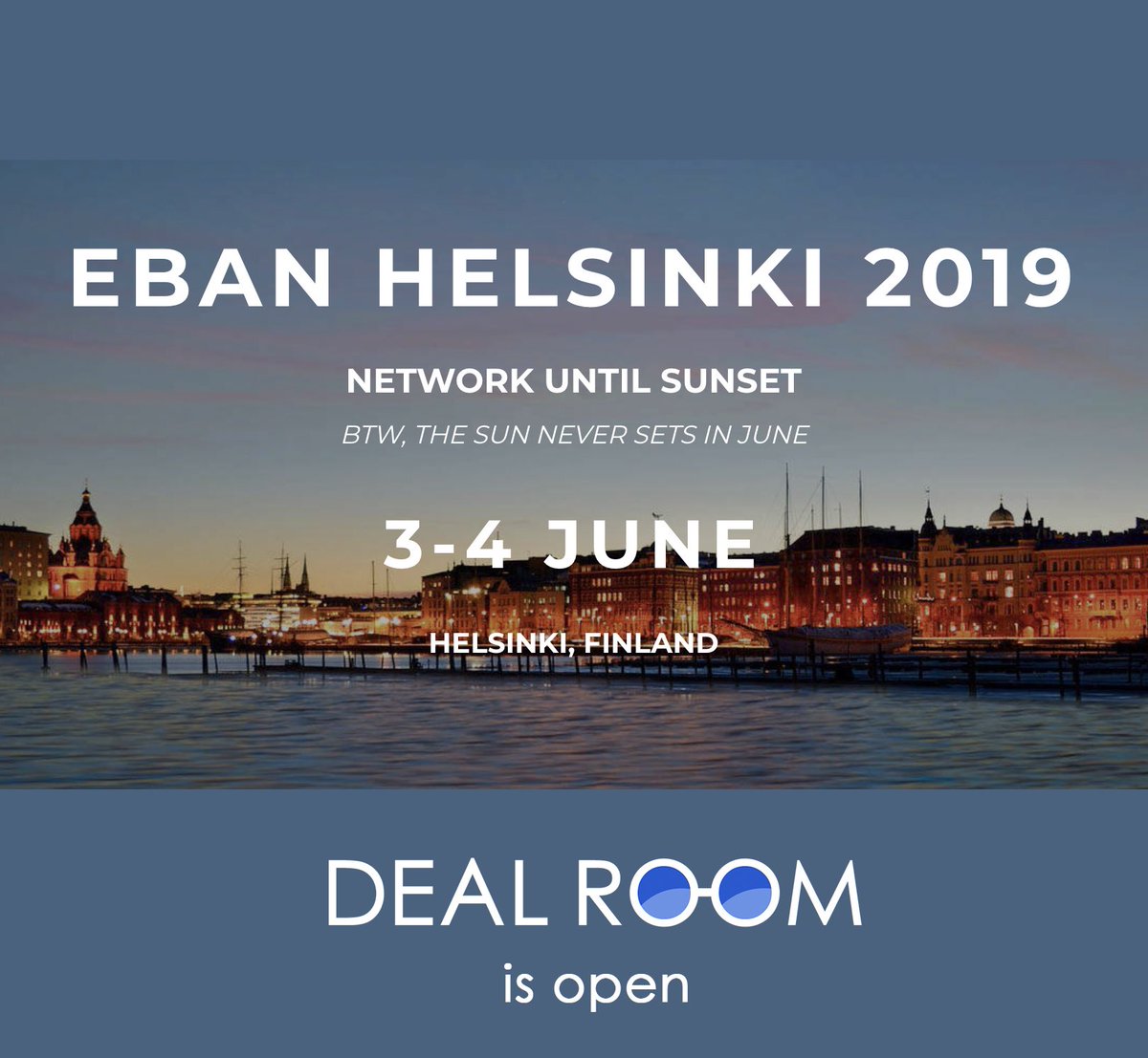 dealroomevents's tweet photo. We are happy to support The EBAN Annual Congress organized by @FiBANorg in collaboration with @arctic15!Deal Room is open; register and book one to one meetings! -OO- #successinnetworking #eban2019 #dealroom #dealroomevents #networking https://t.co/sjd9NAojeP
