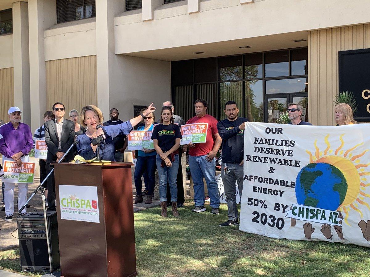 ChispaAZ's tweet photo. “We set a standard before, because we knew if we didn’t set a strong standard for the utilities, they wouldn’t support renewable energy.” - @krismayes #CleanACC https://t.co/r1TDlf6hkw
