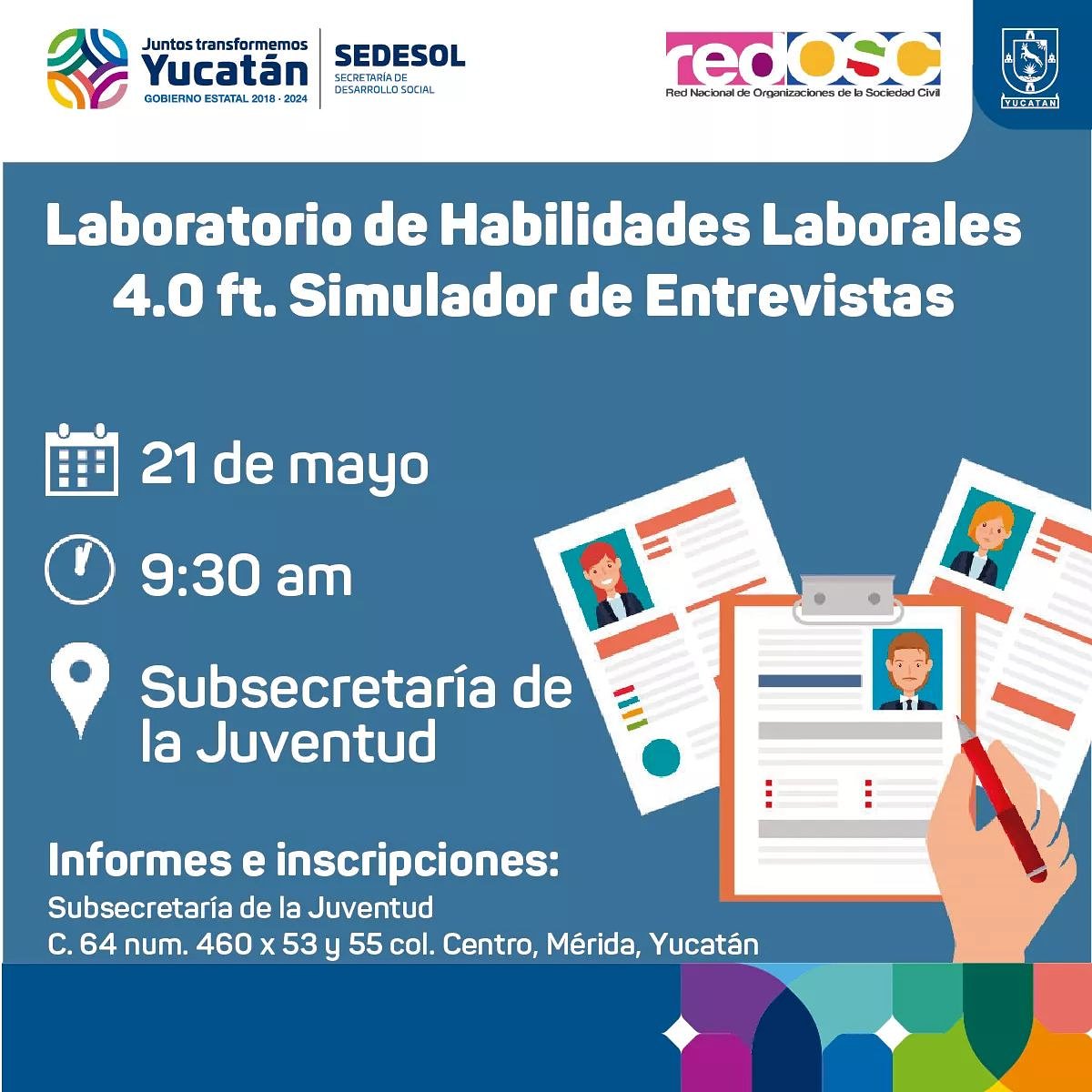 Ivanconterasc's tweet photo. ENTRADA LIBRE

Workshop: Laboratorio de Habilidades Laborales 4.0 ft Simulador de Entrevistas

Organizan: Subsecretaria de Juventud del Estado de Yucatán / Red Nacional de Organizaciones de la Sociedad Civil. https://t.co/Z3W06mOlxt