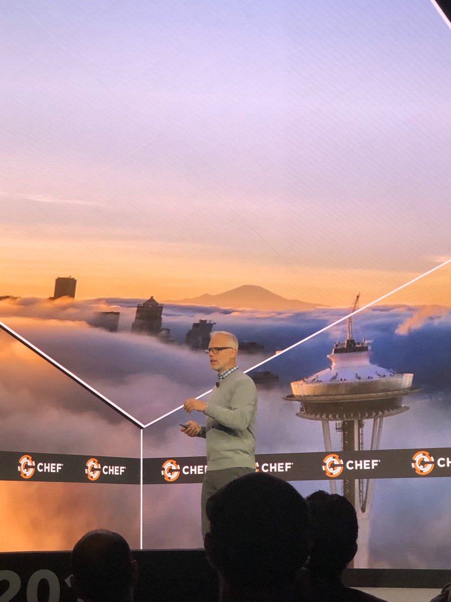 chef's tweet image. Chef CEO @barry_crist taking the stage at #ChefConf2019, explaining what it means to be a #CodedEnterprise.