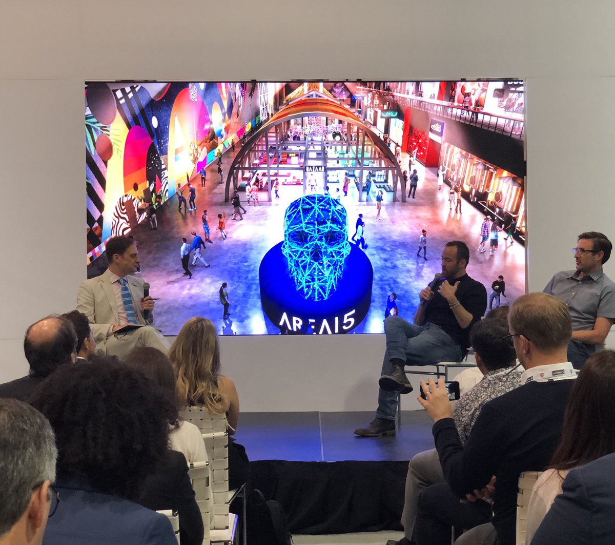 AREA15official's tweet image. AREA15’s @Winston_Fisher1 and @MeowWolf’s Vince Kadlubek talk the experience economy with @davidlidsky of @FastCompany at #ICSCRECon #somethingiscoming