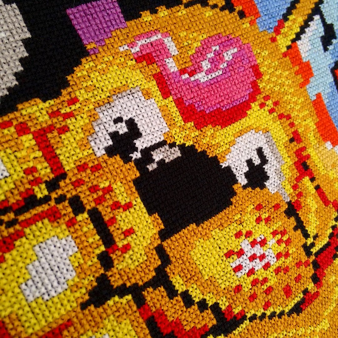 StitchFusion's tweet photo. Recently finished up my second game loading screen cross stitch project - this time another old favourite, Head Over Heels with 38832 stitches! ๐ค@Lord_Arse #retrogaming #gamersunite #crossstitch #nerdstitch https://t.co/axTfJBnAze