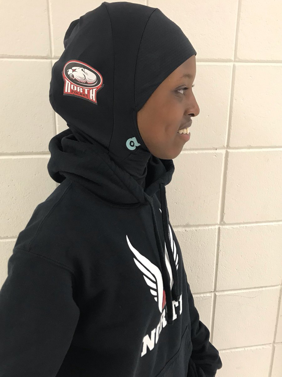 NorthActivities's tweet photo. Just in time for the Metro East Conference Track &amp; Field Championships! Najwa Hassan supporting a new @asiyasport Hijab! @MSHSLjohn https://t.co/g4k39k51HT