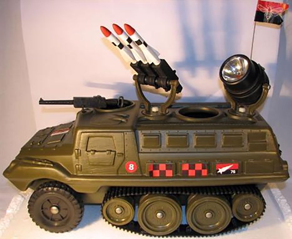 iLoveRetroToys's tweet photo. The Cherilea Hornet Semi-Track was a great vehicle for use with vintage Action Man. It had a machine gun, three firing rockets, a battery-operated search light and spaces for two personnel. #ActionMan #GIJoe #GeyperMan #Cherilea #HornetSemiTrack https://t.co/CsfFiR0yNT