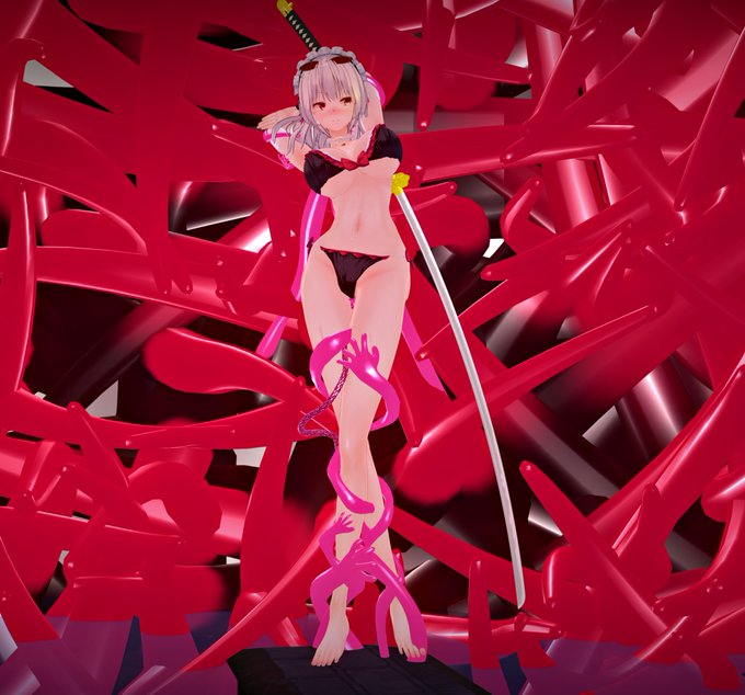 絶対負けるやつ。
…
…
今回使わせて頂いたものはこちらです。
・衛府の大太刀
・触手くん2型
スライムシェーダーを使って続きをとったら面白いかも。
#COM3D2 