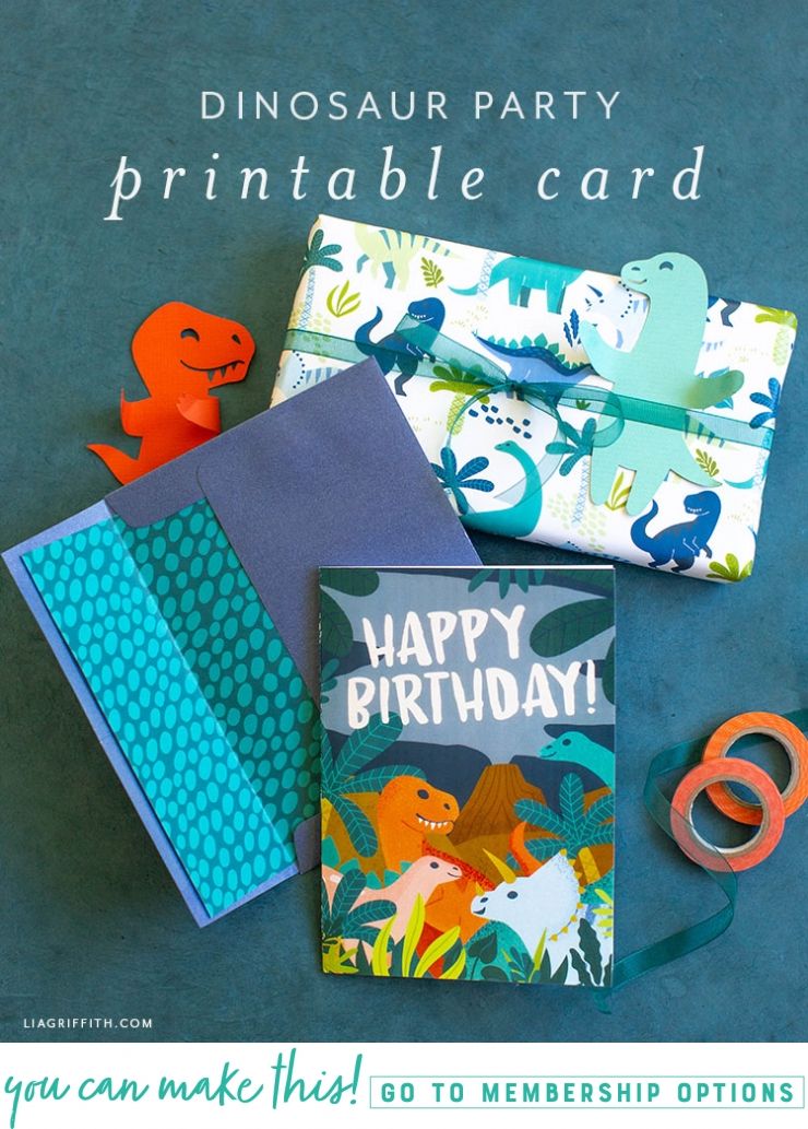 Craft a dino-mite birthday party for your kid. Printables and party decor at liagriffith.com #dinosaur #dino #dinoparty #printable #birthdayparty #birthdaycard #kidsbirthday liagriffith.com/dinosaur-happy…