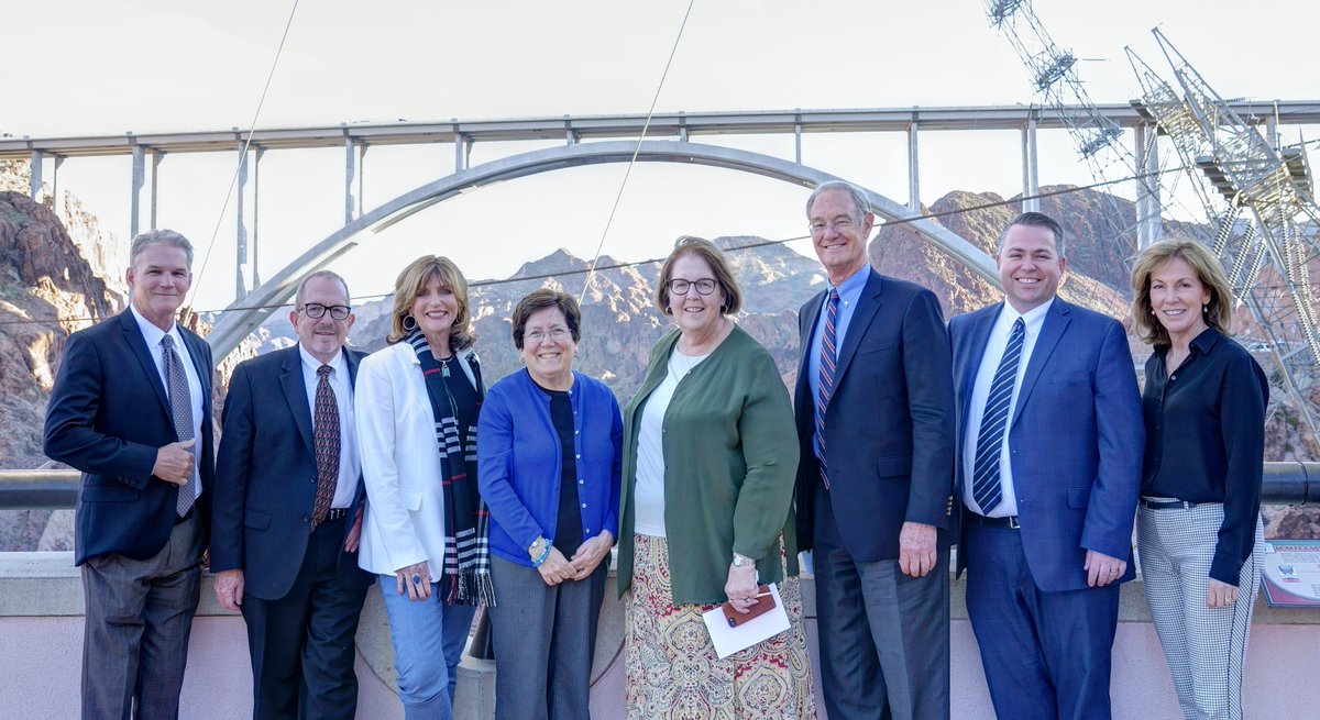 CAPArizona's tweet image. One more picture from yesterday's historic Drought Contingency Plan signing at Hoover Dam. CAP staff members joined CAWCD Board President Lisa Atkins, as well as Board Members Cesare, Megdal and Goddard. #AZDCP