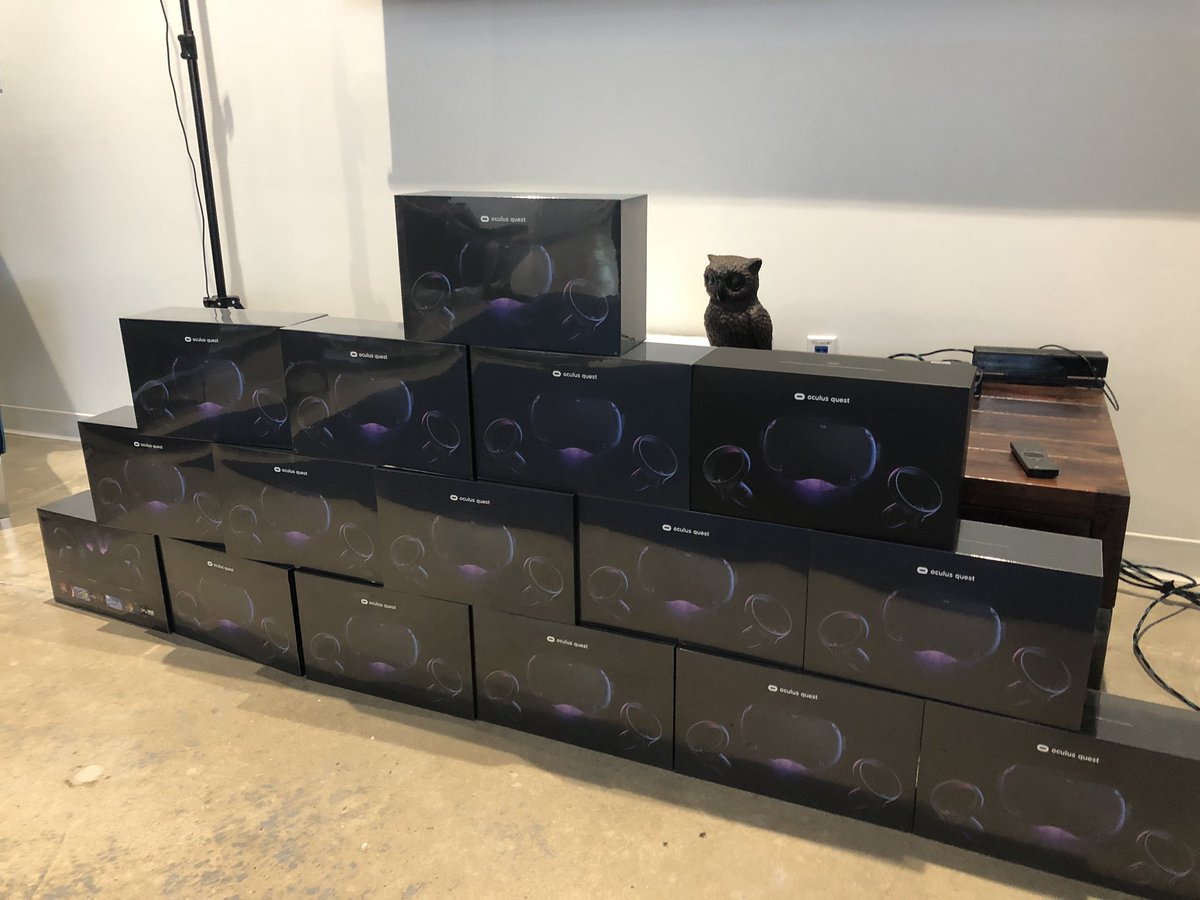 DevinReimer's tweet photo. Oculus Quest Launch Day!! We got all the Owls a Quest! (this isn’t even all of them) ✨ https://t.co/ksaJ1wut8C