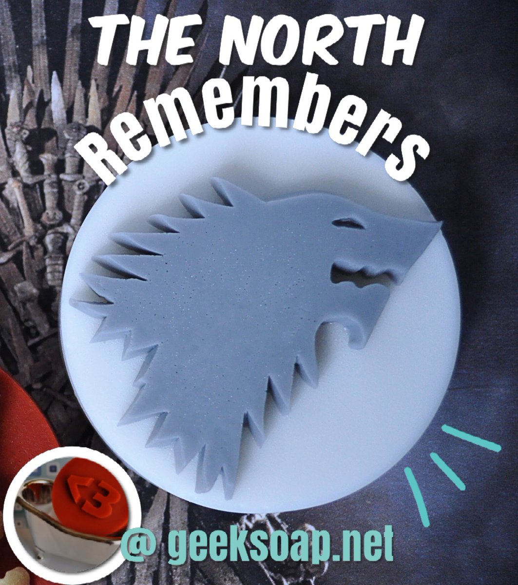 geeksoap's tweet image. The North Remembers... always. Like, really really. House Stark soap is the most popular design this week over at GEEKSOAP.net &amp;lt;3 

#GoT #GameOfThrones #geeksoap #geek #soap