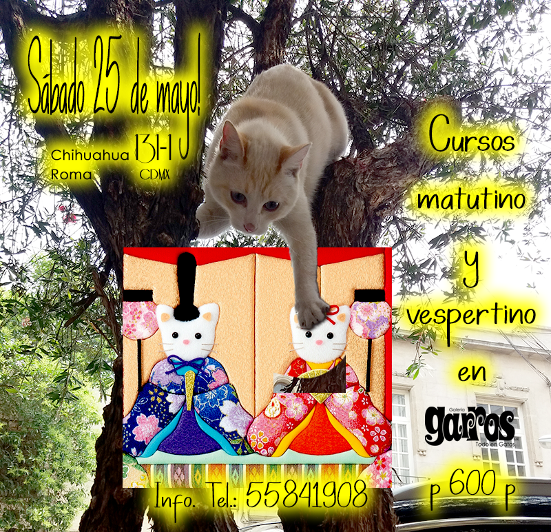 GarrosCCR's tweet photo. #EnGENIO revela el acontecimiento que tendrá lugar el sábado 25 de mayo en Casa Garros: inicio del #taller matutino y vespertino de #Kurumi-e, con el proyecto: #Gatos con #kimono.
Informes al Tel.: 55841918 en ciudad de México, en la bella @LaRomaDF https://t.co/88mfATkK5N
