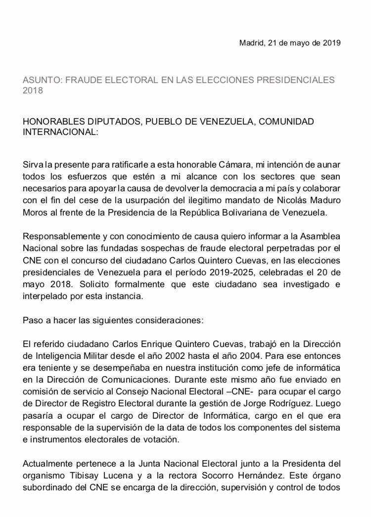 hugocarvajal4f's tweet photo. A propósito del acuerdo en rechazo al fraude electoral del 20 de mayo del 2018 que se discute en la Asamblea Nacional el día de hoy: https://t.co/7NzNXGmSLB