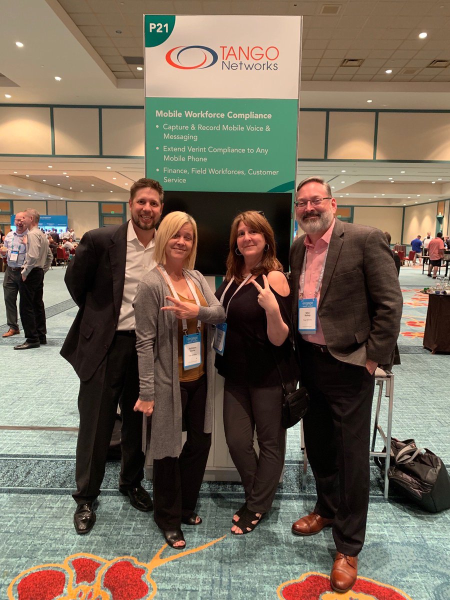 TangoNetworks's tweet photo. Tango Networks is in the house at @Verint #Engage19! If you are at the show in Orlando, stop by Booth P21 and catch a demo of compliant recording of mobile communications. Let's #ConnectAtEngage https://t.co/amvlN1AGTz
