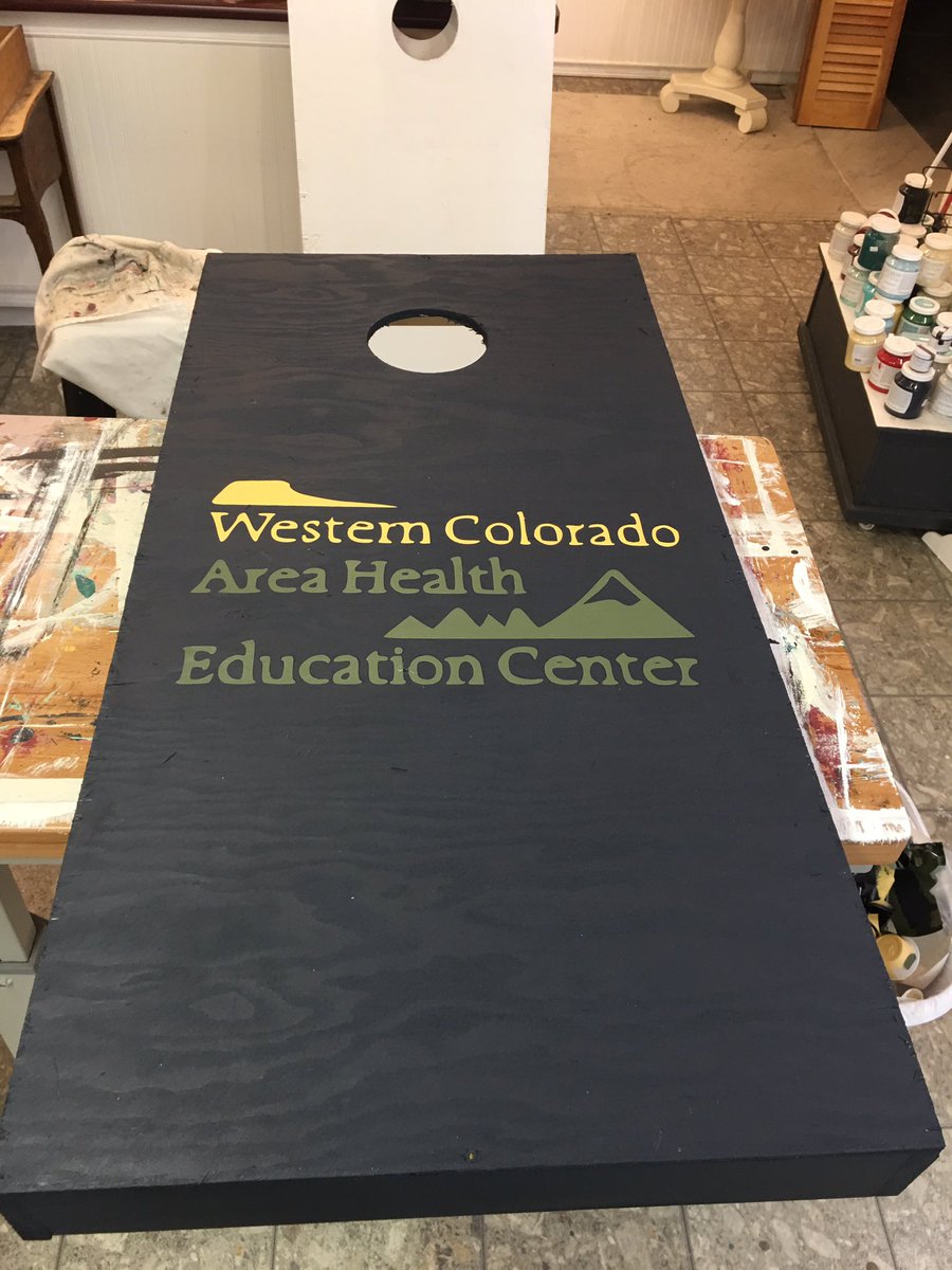 Thank you Raspberry Hill Boutique for such a fun class!  Our team will have a blast using our very own (customized) corn hole boards!!!! #raspberryhill #wcahec