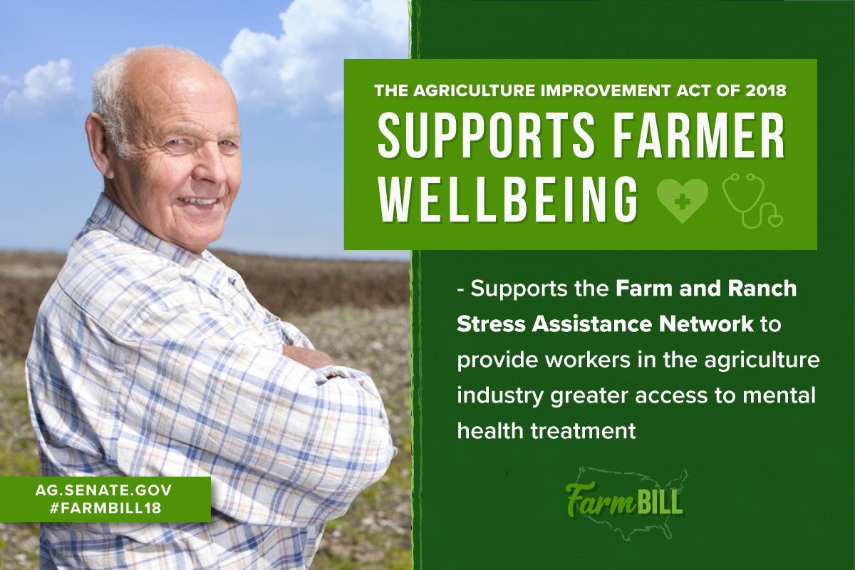 SenateAgGOP's tweet photo. Roberts: As we began the 2018 #FarmBill process, we looked for opportunities to address this pressing issue, and it led to the renewal of the Farm and Ranch Stress Assistance Network. https://t.co/GDva9svYGK