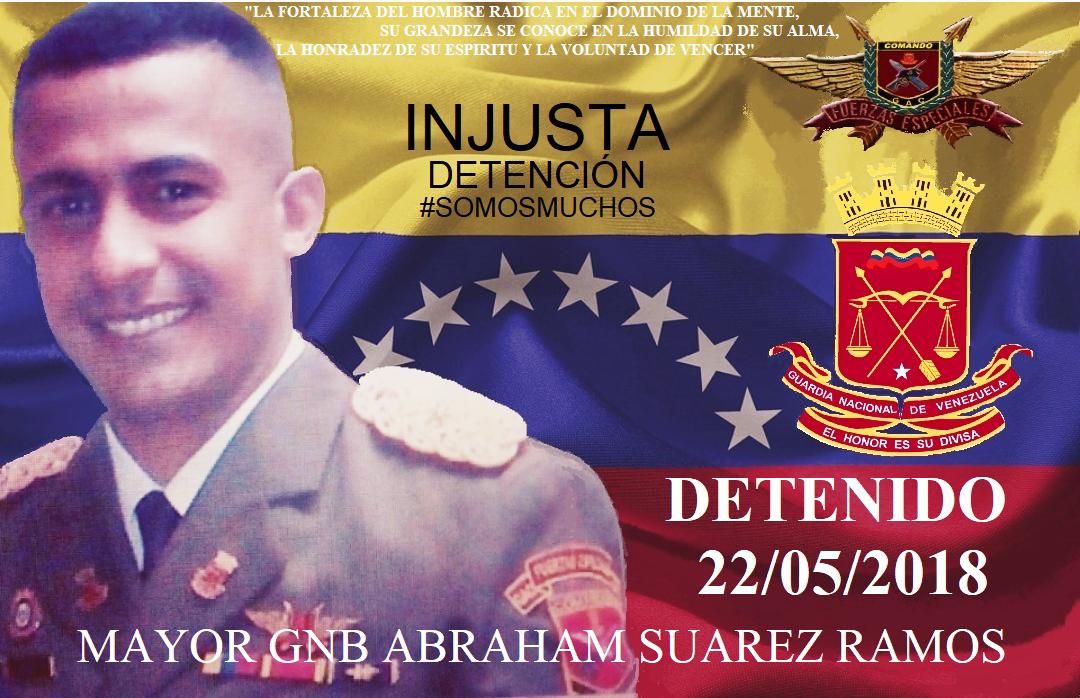 TAMARA_SUJU's tweet image. #Urgente Me informan q hoy, 21May, el May Abraham Suárez Ramos, preso político de Maduro,  intentó por 2da vez quitarse la vida en los sótanos del DGCIM. El Mayor sufre de grave crisis depresiva y NUNCA le suministraron el Tratamiento q le ordenaron en el Hospital la 1ra vez,