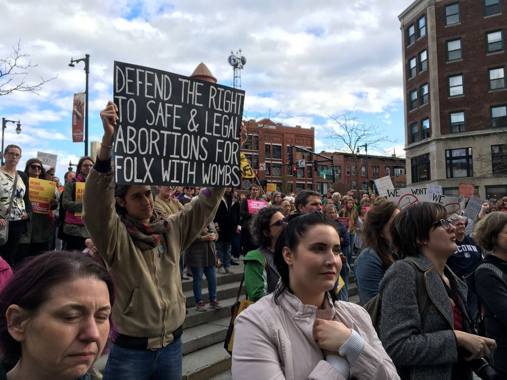 “Defend the right to safe and legal abortions for folx with wombs.”