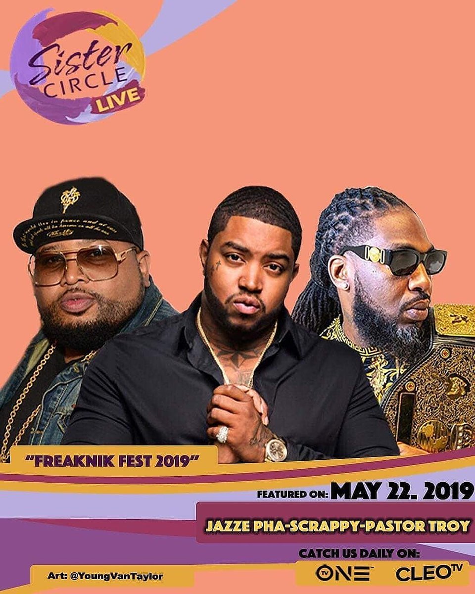 after9partners's tweet photo. Tune in tomorrow May 22nd to @sistercircletv with us, @jazzepha  @reallilscrappy @pastortroydsgb @tarathomasagency @after9partners @reecswiney We will be discussing
#freaknik #atlanta!! https://t.co/Q6XfCXuXNl https://t.co/ihoXlxqjsm