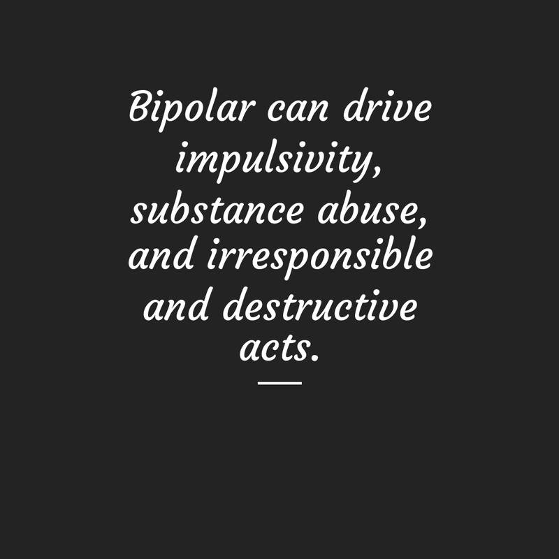 BipolarNetwork's tweet photo. Bipolar can drive impulsivity, substance abuse, and irresponsible and destructive acts. @michaelpipich #bipolar2disorder https://t.co/11T9tBm3Zh