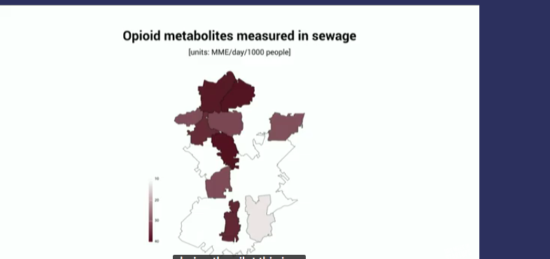 PearlF's tweet photo. Mariana/Biobot Analytics showed slide from Cary, NC and they measured opioid metabolites in sewage. The city was able to launch a new public outreach campaign & they saw a reduction in the # of overdoses for the 1st time in 3 years #InsideAILive https://t.co/Bx2ThMWcgI