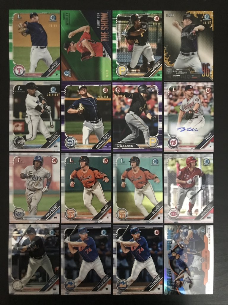 GhostRunnerCrds's tweet photo. Bowman (especially retail) has been very kind to me. Here are the highlights of 6 blasters we snagged from a Walmart last night on the way home from the game. #retailfun #collect #thehobby https://t.co/R2uTCrn0t2