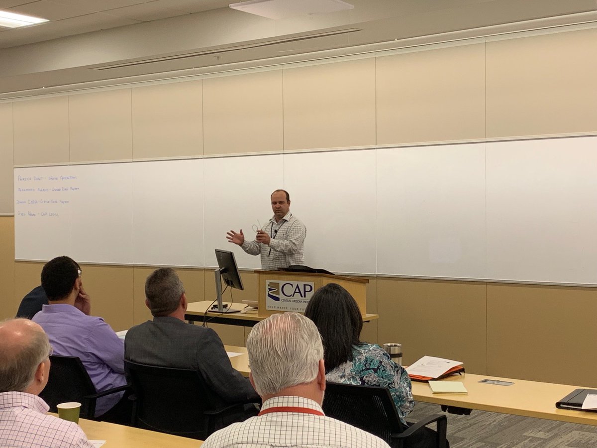 CAPArizona's tweet photo. Happening now: CAP staff presenting at 2020 Water Supply Briefing-CAP delivery supply projection is 1.67 MAF (about equal to past five years) https://t.co/PJqoEt7kko