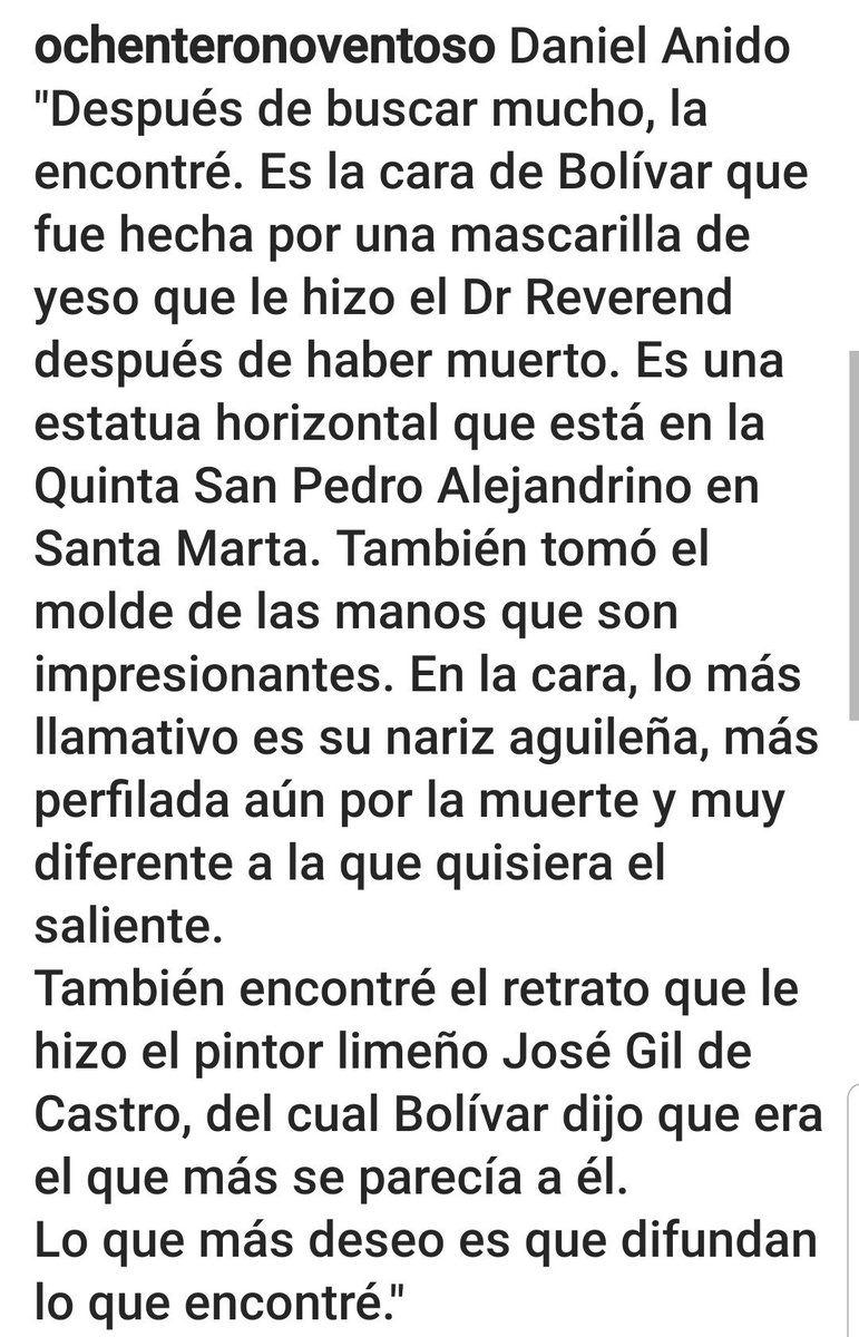 MariaConchita_A's tweet photo. El verdadero #SimonBolivar, no el inventado por #chavez... Hijo de padre vzlano y madre española. This is the real American Liberator, the paint behind #hugochavez and the plaster mask done after he died, NOT the one created by him...  @PSUV @el_carabobeno @globovision https://t.co/yPfd5xQacf