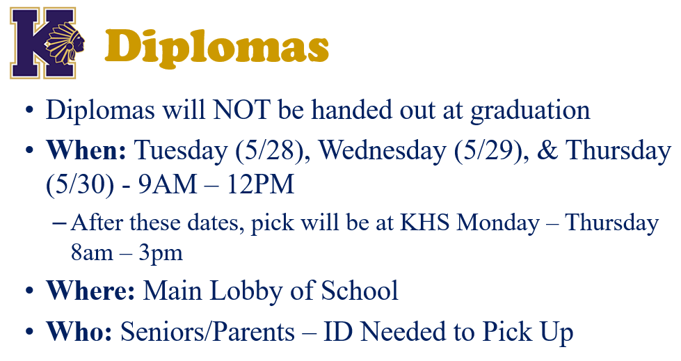 Grad Ticket Pickup &amp; Diploma Pickup Info!