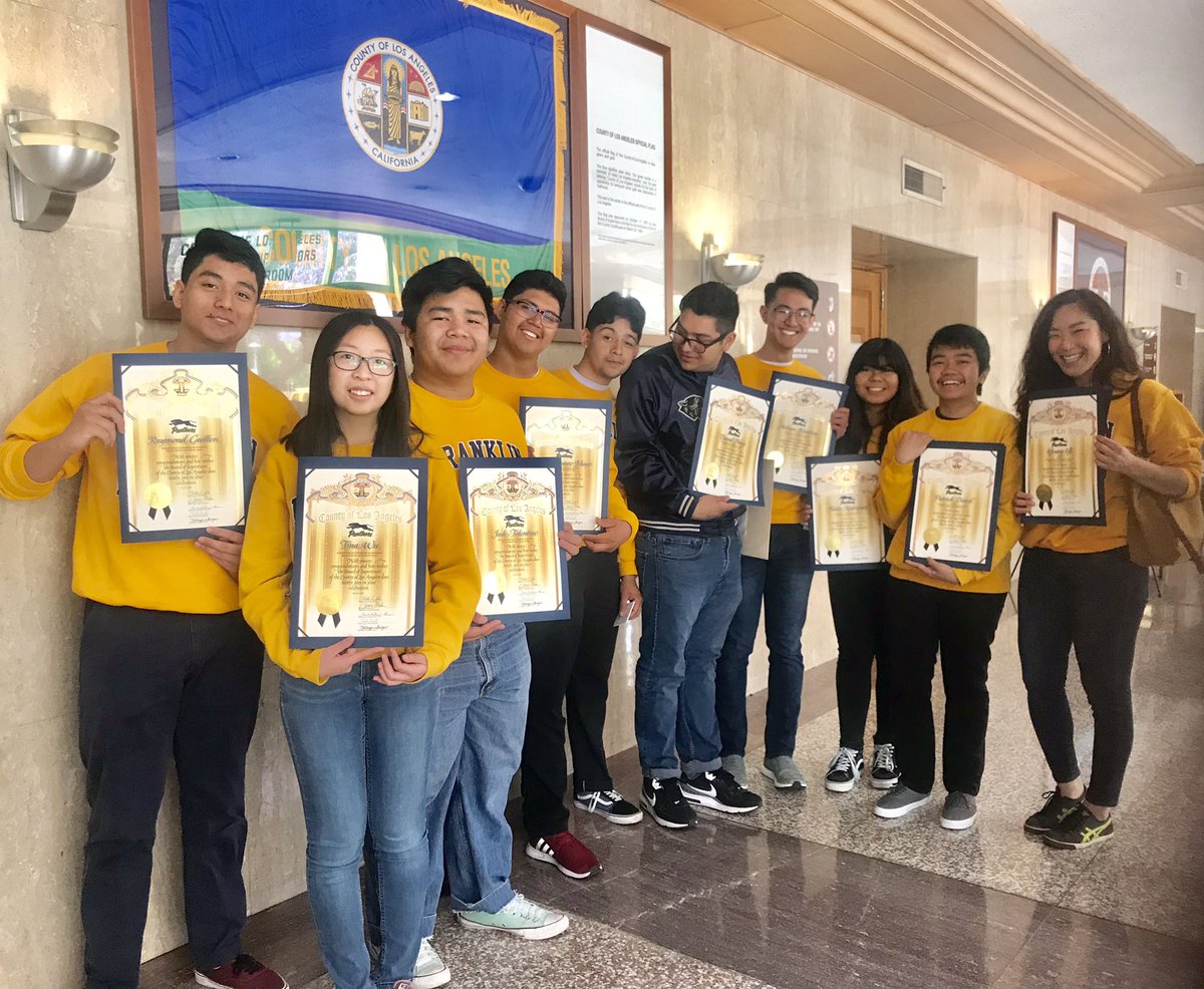 MarqReg's tweet photo. Thank you Supervisor Hilda Solis for honoring Franklin Academic Decathlon 2019 - 6th in State! @FranklinHighASB @HildaSolis @lausd_ldc https://t.co/pXmdR0yF2h