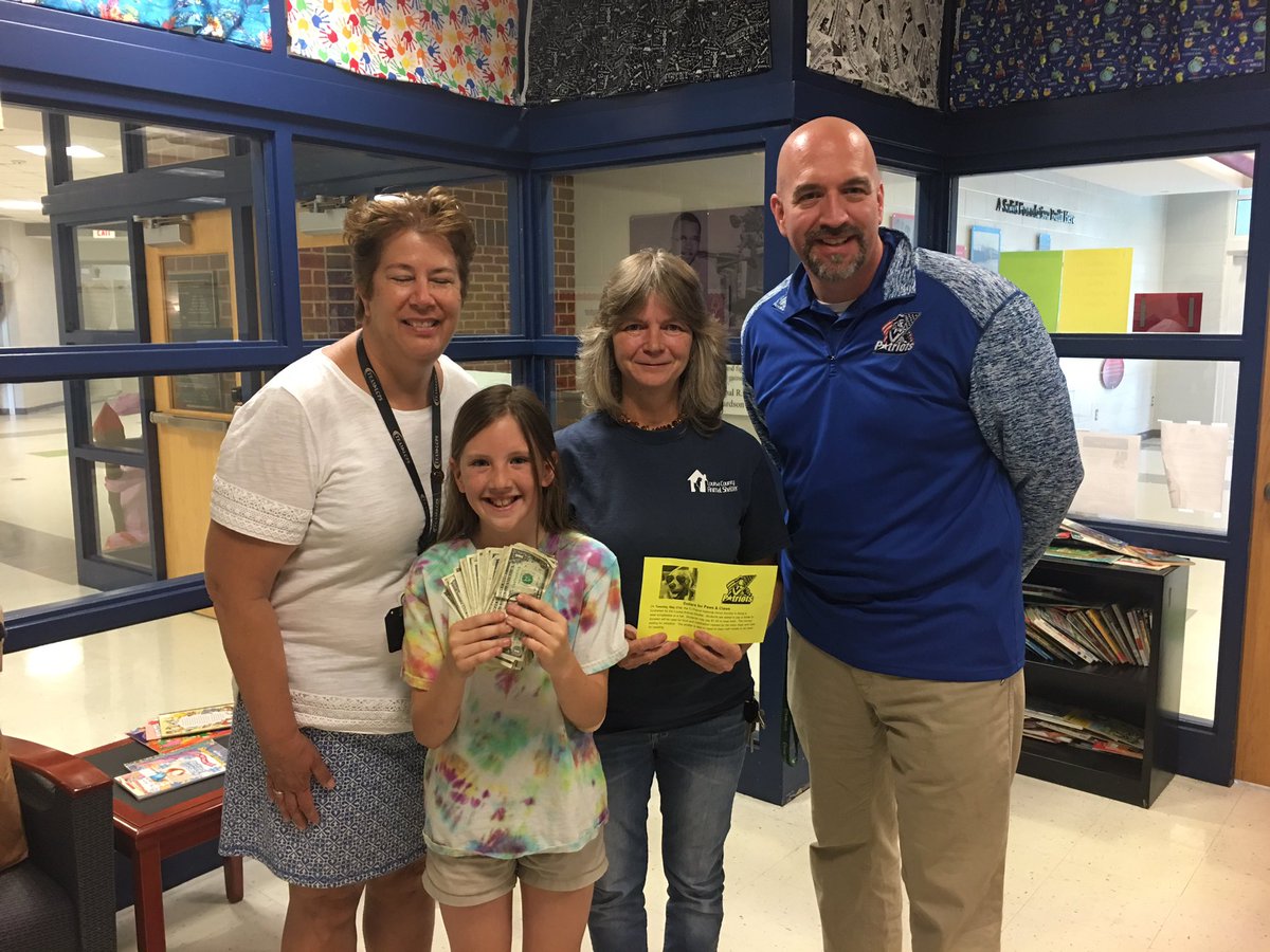 wfcaten's tweet photo. Proud of Our TJ National Elementary Honor Society for raising $148 for the Louisa Animal Shelter. Way to spread the kindness #TeamTJES! #OneDreamTJES #TeamLCPS https://t.co/FOwhIYIixR